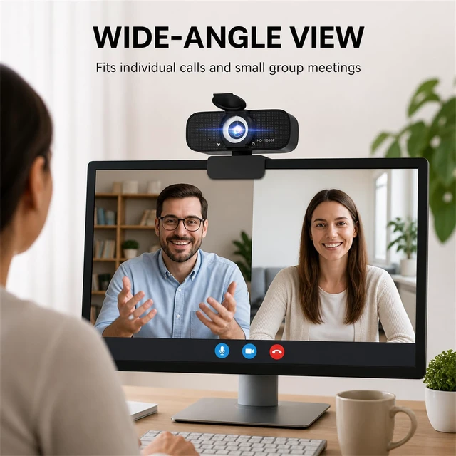 Alt view image 4 of 7 - Webcam for PC 1080P HD Video Webcam Autofocus and Noise-Canceling Mic for Computer, Laptop, Video Calling,Streaming