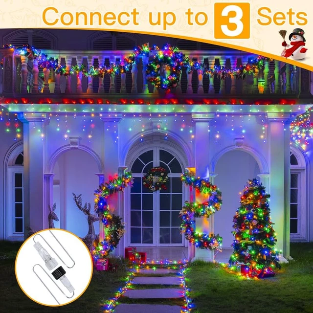 Alt view image 3 of 7 - Icicle Lights for Outside, 306LED 25FT Waterproof Christmas Light | Connectable Plug in, Remote 11Modes Timers Dimmable Hanging Lights for Outdoor Indoor House Roof Holiday Decor Color Changing