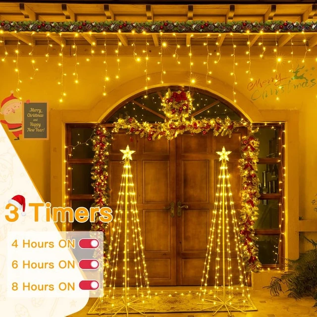 Alt view image 7 of 7 - Icicle Lights for Outside, 306LED 25FT Waterproof Christmas Light | Connectable Plug in, Remote 11Modes Timers Dimmable Hanging Lights for Outdoor Indoor House Roof Holiday Decor Color Changing