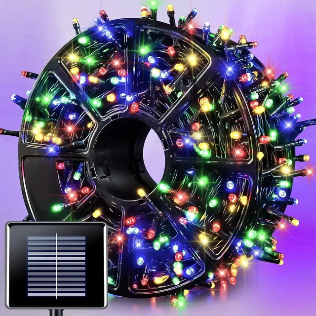 Main image of 600 LED Solar Christmas Lights Outdoor, 206.7 ft, Multi-Colored | Christmas Lights Outdoor Waterproof, 8 Modes Solar String Lights for Outside Garden Yard Patio Tree Xmas Decorations
