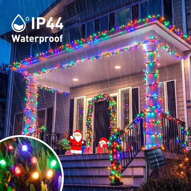 Alt view image 5 of 7 - 600 LED Solar Christmas Lights Outdoor, 206.7 ft, Multi-Colored | Christmas Lights Outdoor Waterproof, 8 Modes Solar String Lights for Outside Garden Yard Patio Tree Xmas Decorations