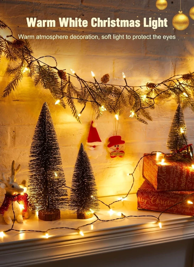 Alt view image 7 of 7 - 8ft 20LED Battery Operated Christmas String Lights with Timer | Warm White Mini Christmas Tree Lights for Indoor Outdoor Bedroom Wedding Party Holiday Xmas Decoration