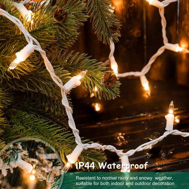 Alt view image 3 of 7 - Clear Christmas Lights, 50 Count White Christmas Lights Plug in | 13FT Incandescent Bulb Mini String Lights on White Wire, Connectable for Christmas Tree, Bedroom, Mantel, Dorm, Holiday Decor