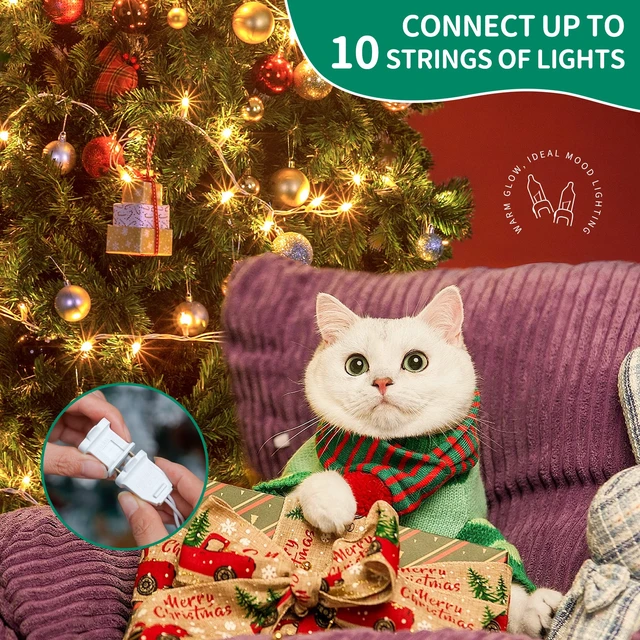 Alt view image 4 of 7 - Clear Christmas Lights, 50 Count White Christmas Lights Plug in | 13FT Incandescent Bulb Mini String Lights on White Wire, Connectable for Christmas Tree, Bedroom, Mantel, Dorm, Holiday Decor