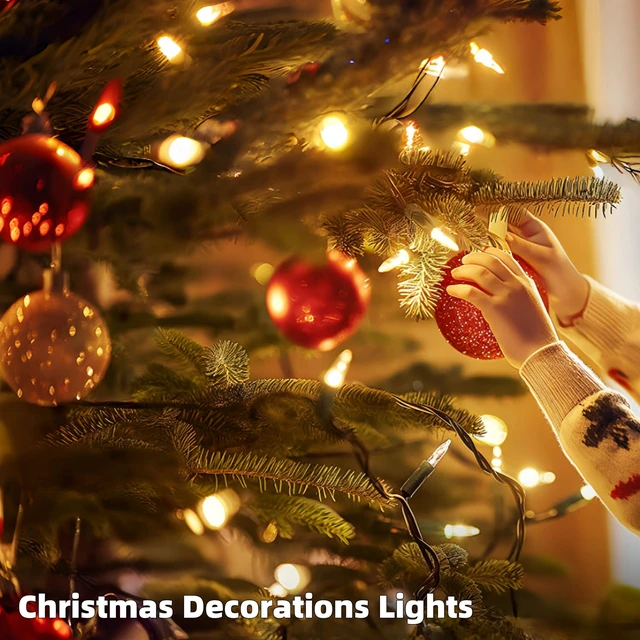 Alt view image 5 of 6 - Christmas Lights Clear White 100 Count Incandescent String Light UL Certified Connectable 21feet Christmas Tree Lights for Indoor Outdoor Wedding Christmas Decorations Valentines Day Decor Green Wire