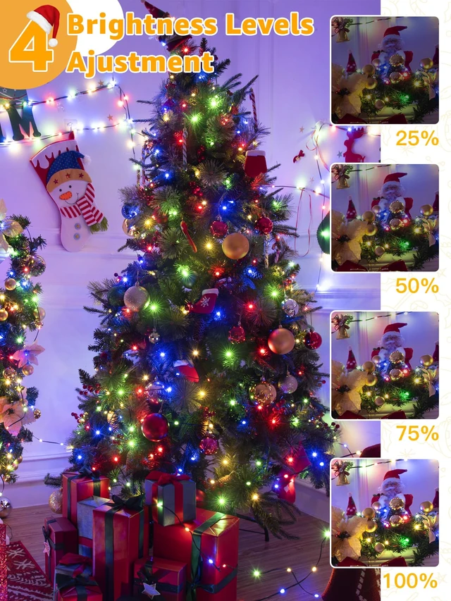 Alt view image 6 of 7 - Christmas Lights 1200 LED 394 FT, Waterproof Outdoor String Lights with 8 Modes, Fairy Lights for Holiday Decor (Multicolor)
