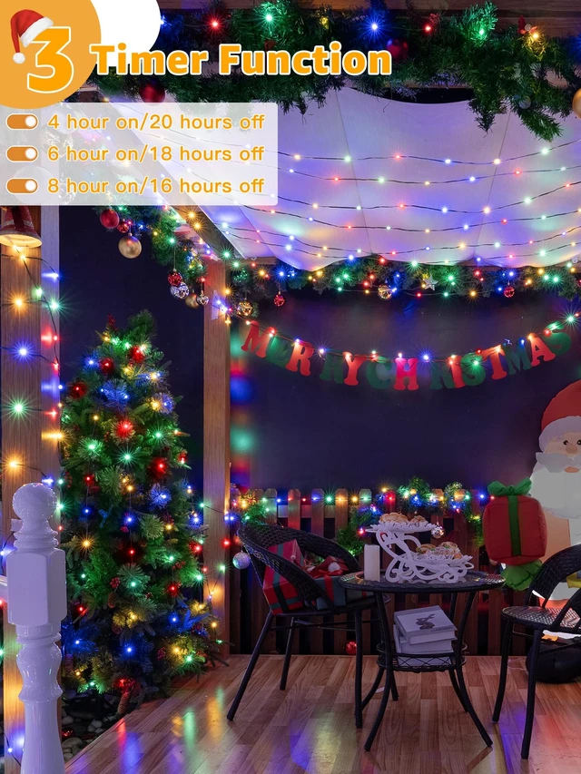 Alt view image 4 of 7 - Christmas Lights 1200 LED 394 FT, Waterproof Outdoor String Lights with 8 Modes, Fairy Lights for Holiday Decor (Multicolor)