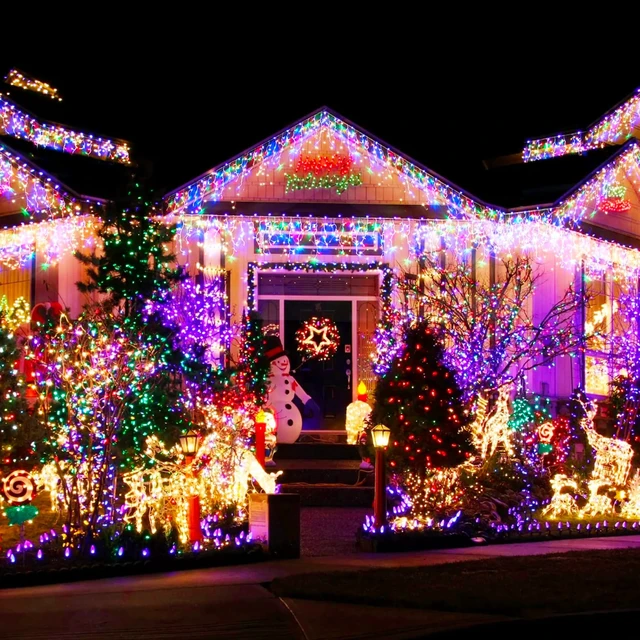 Alt view image 6 of 7 - Outdoor Christmas String Lights, 1000 LED 328 FT Plug in Fairy Light with Remote Control 8 Modes & Timer, Waterproof Decoration for Home Garden Yard Xmas Wedding, Multi-Colored