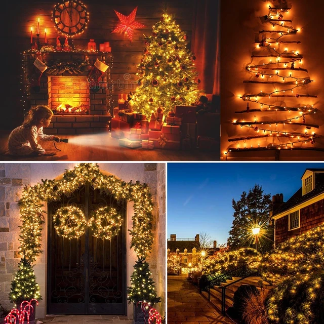 Alt view image 5 of 6 - Clear Christmas Lights Outdoor 300 Count Incandescent Light String | Warm White; Connectable; 69.6ft Green Wire; UL Certified; Mini Xmas Tree Light Indoor Outside Christmas Holiday Party Decor