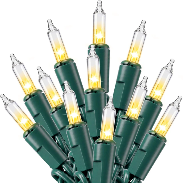 Main image of Clear Christmas String Lights Indoor,100 Count Mini White Fairy Light Outdoor,19.4 FT Decor for Patio Dorm Classroom Bedroom Holiday Wedding Party Garland Birthday Festival,Green Wire