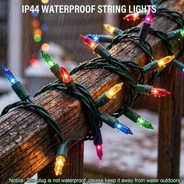 Alt view image 5 of 7 - Multi-Colored Christmas Mini String Lights, 20FT 100 Count Incandescent Waterproof Fairy Lights Plug in, Connectable Christmas Decorations for Indoor Outdoor Home Party Garden Yard