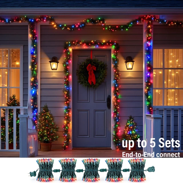 Alt view image 6 of 7 - Multi-Colored Christmas Mini String Lights, 20FT 100 Count Incandescent Waterproof Fairy Lights Plug in, Connectable Christmas Decorations for Indoor Outdoor Home Party Garden Yard