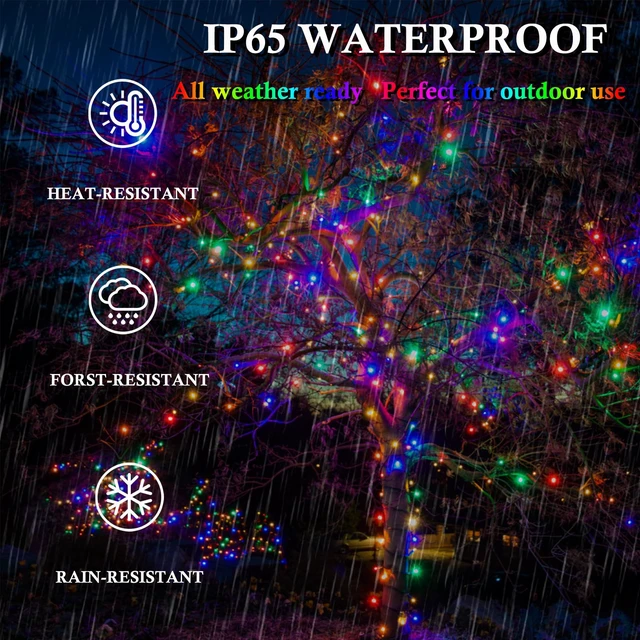 Alt view image 2 of 7 - Solar String Lights Outdoor 2Pack 500LED 180FT Christmas Lights Multicolor | Total 180FT Flexible Wire With Bright LEDs, 8 Twinkle Modes with Memory, Auto On/Off Easily Decorates Trees, Fences, Garden