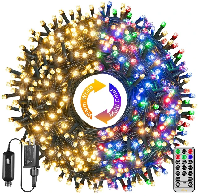 Main image of 210FT 640LED Color Changing Christmas Lights with Remote, 11 Modes | Warm White & Multicolor Outdoor Christmas Lights, Dimmable 3 Timer, IP44 Waterproof for Indoor House Outside