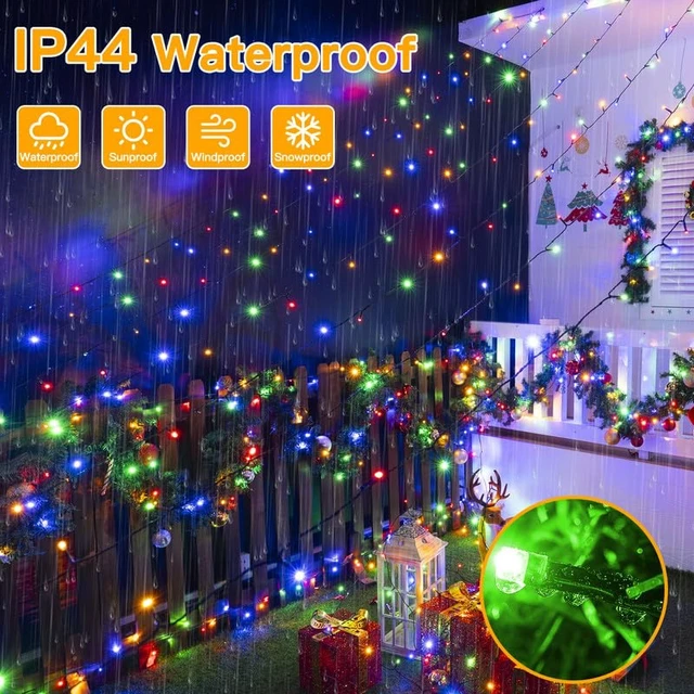 Alt view image 4 of 7 - 210FT 640LED Color Changing Christmas Lights with Remote, 11 Modes | Warm White & Multicolor Outdoor Christmas Lights, Dimmable 3 Timer, IP44 Waterproof for Indoor House Outside