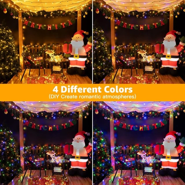 Alt view image 5 of 7 - 210FT 640LED Color Changing Christmas Lights with Remote, 11 Modes | Warm White & Multicolor Outdoor Christmas Lights, Dimmable 3 Timer, IP44 Waterproof for Indoor House Outside