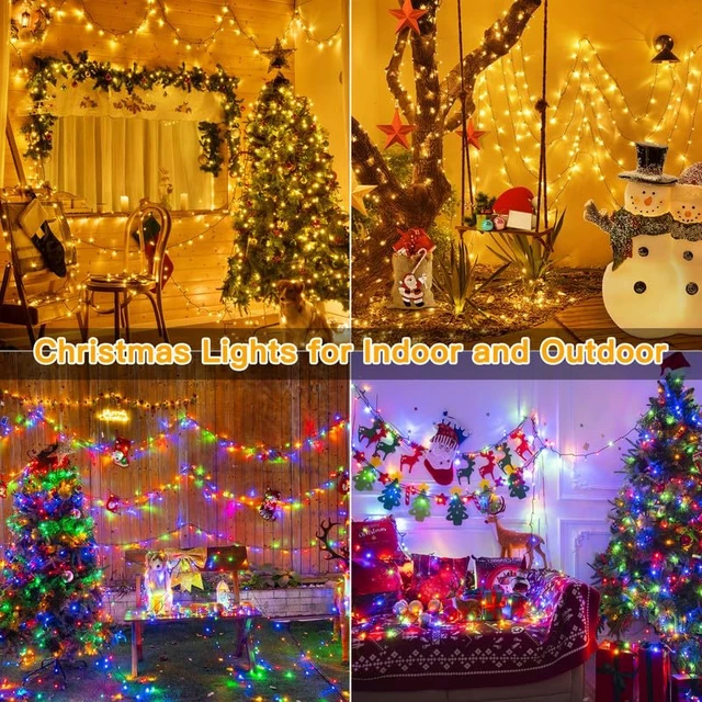 Alt view image 6 of 7 - 210FT 640LED Color Changing Christmas Lights with Remote, 11 Modes | Warm White & Multicolor Outdoor Christmas Lights, Dimmable 3 Timer, IP44 Waterproof for Indoor House Outside