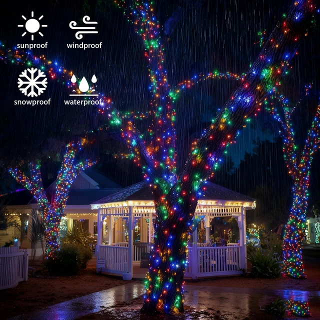 Alt view image 3 of 7 - 1000 LED Christmas Lights, 328FT Christmas Tree Lights Outdoor Plug in with 8 Modes, Remote Waterproof Xmas String Lights Indoor Decorations for House Yard Decor, Multi-Colored