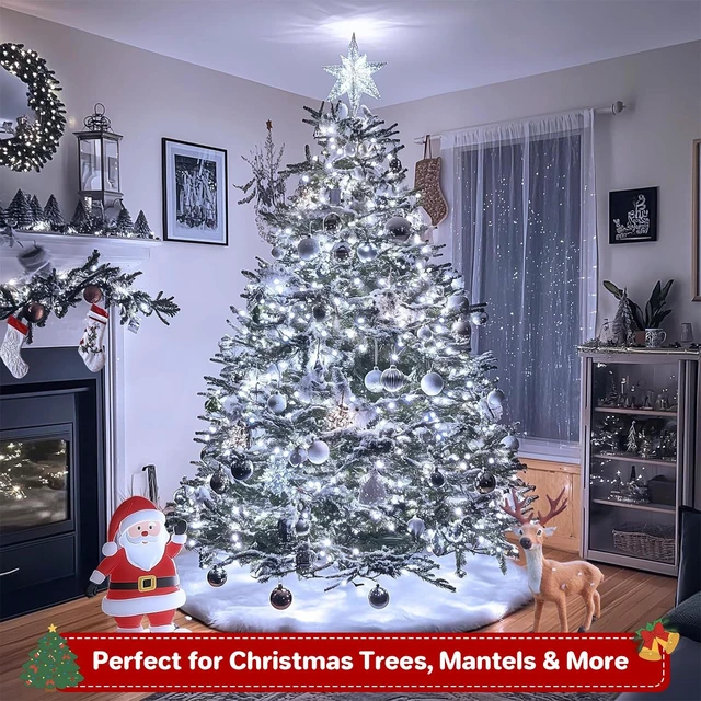 Alt view image 7 of 7 - 66FT 200 LED Christmas Lights with Timer, Twinkle Fairy Lights String with 8 Flashing Modes String Lights for Indoor Bedroom Outdoor Christmas Trees Garland Wreath Holiday Decorations, Cool White