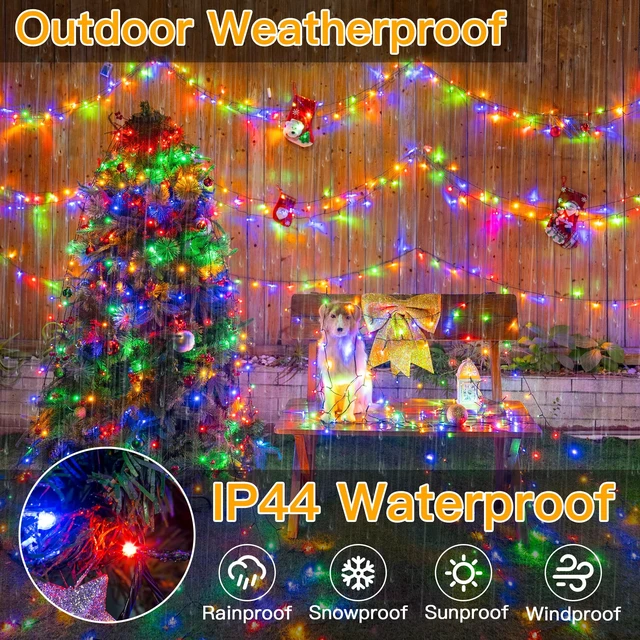 Alt view image 4 of 7 - Christmas Lights, 500LED 164FT Long Christmas Tree Lights with 8 Modes Remote Timer IP44 Waterproof, Outdoor Christmas Lights for Tree House Yard Outside Xmas Decorations Multicolor