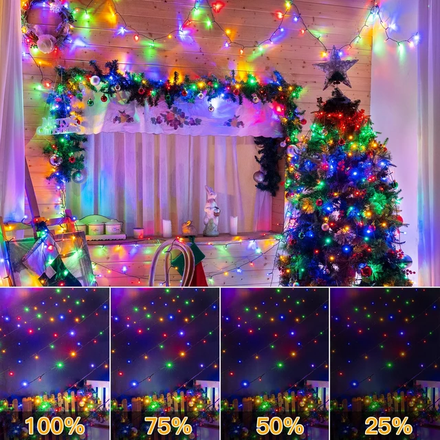 Alt view image 6 of 7 - Christmas Lights, 500LED 164FT Long Christmas Tree Lights with 8 Modes Remote Timer IP44 Waterproof, Outdoor Christmas Lights for Tree House Yard Outside Xmas Decorations Multicolor