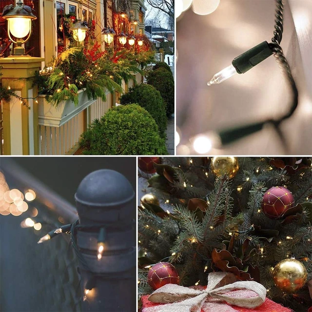 Alt view image 5 of 6 - 2 Pack Warm White Christmas Lights, 50-Count Green Wire | 13FT Incandescent Mini Light with Clear Bulbs, Plug In 120V, Connectable for Christmas Tree, Wedding, Bedroom, Porch Decor