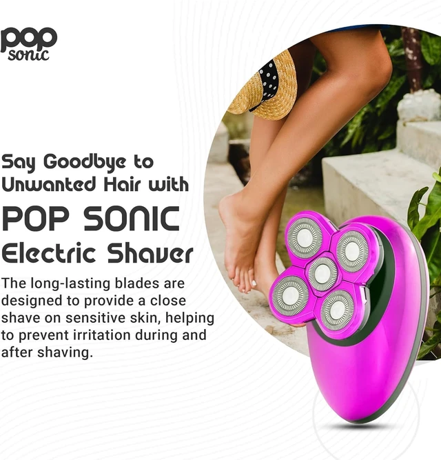 Alt view image 5 of 7 - 5-Head Electric Shaver Face, Head & Body Shaver (Purple) Waterproof USB Rechargeable Trimmer Floating Precision Heads Razors for Women & Razors for Men