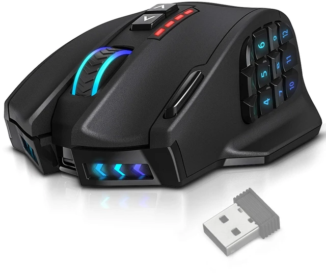 Main image of Venus Pro Wireless MMO Gaming Mouse - 16000 DPI RGB | 16 Programmable Buttons, High Precision Laser 2.4G, 70Hr Battery, Ergonomic Grip, Optical Sensor, Black