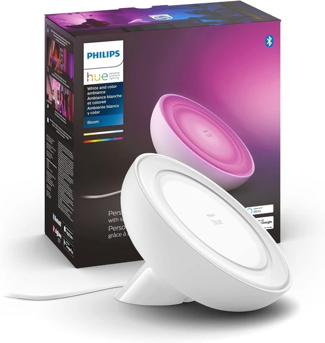 Main image of Bloom White and Color Ambiance Smart Lamp, Works with Amazon Alexa, Apple Homekit and Google Assistant, Bluetooth Compatible, Corded, White