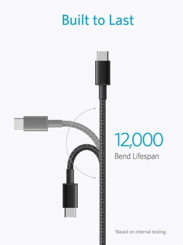 Alt view image 3 of 7 - USB C to USB C Cable, 60W Fast Charging Cable (2-Pack, 3.3 ft, Black) | For iPhone 18 / 17 Series, iPad mini 6, and More