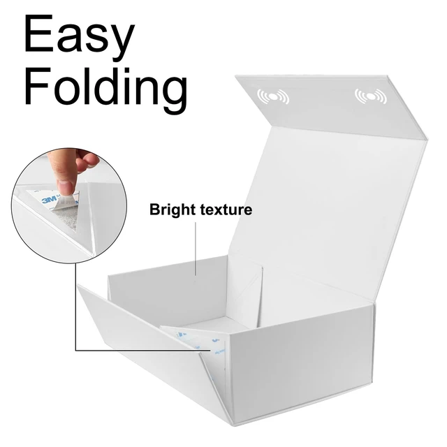 Alt view image 3 of 7 - 9.5x6x3 inches Gift Boxes with Magnetic Closure,White for Birthday and Holiday Gifts (WHITE, Pack of 1)