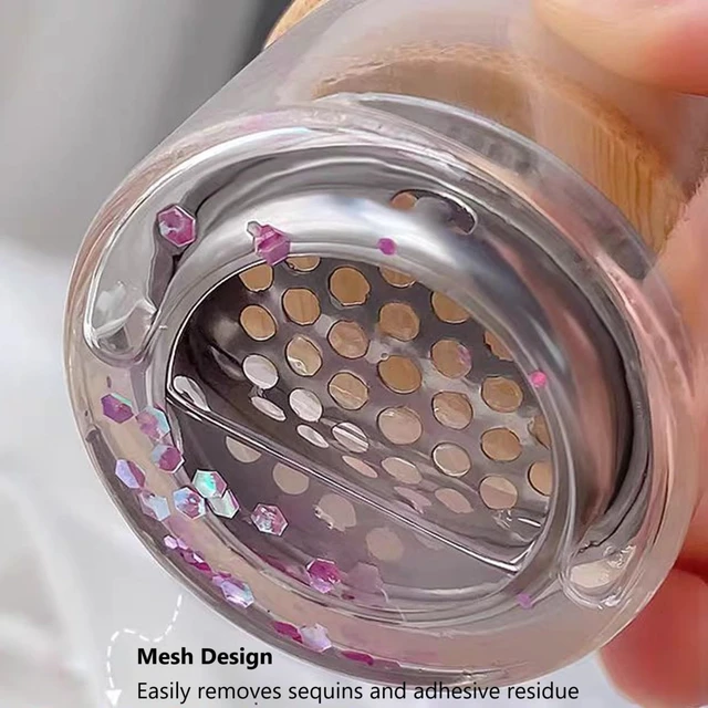 Alt view image 7 of 7 - Nail Art Brushes Washing Cup, Portable Dappen Dish with Mesh Layer & Lid | Multi-use Nail Acrylic Liquid Monomer Holder, Glitter Remover Cup for Nail Art Salon & DIY Use