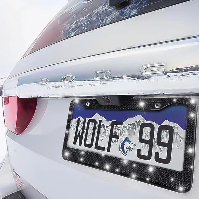 Alt view image 6 of 7 - Rhinestone Stainless Steel Car License Plate Frame, Black | handcrafted decorative surface, mounting screw set included, fits most cars, SUVs, and trucks, car exterior accessories