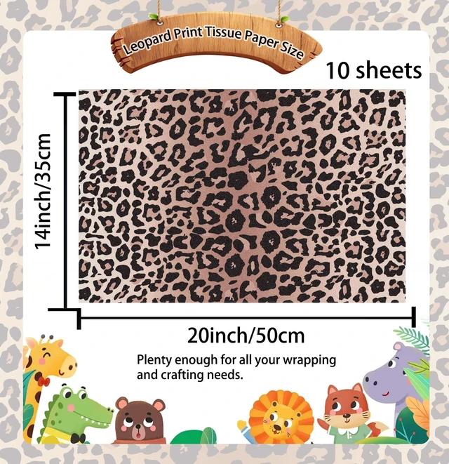 Alt view image 3 of 7 - 10 Sheets Leopard Gift Wrapping Tissue Paper for Gift Bags | 14 x 20 Inches Cheetah Print Tissue Paper for Gift Bags Bachelorette Birthday Jungle Safari Party Packaging DIY Crafts