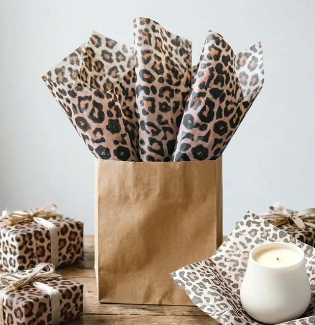 Alt view image 6 of 7 - 10 Sheets Leopard Gift Wrapping Tissue Paper for Gift Bags | 14 x 20 Inches Cheetah Print Tissue Paper for Gift Bags Bachelorette Birthday Jungle Safari Party Packaging DIY Crafts