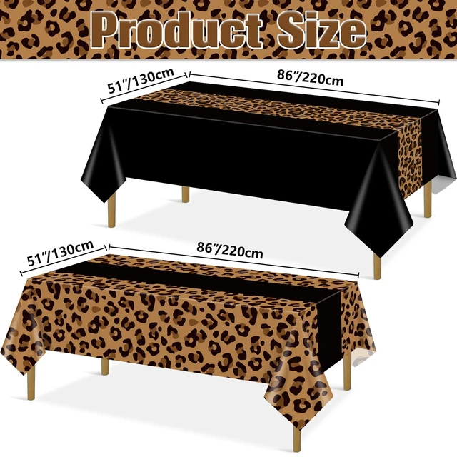 Alt view image 2 of 7 - 4 Pack Leopard Print Tablecloths, Safari Animal Cheetah Print Table Cloth Black Cheetah Tablecloths for Birthday Parties Girls Night Bachelorette Events and Fashion Themed Decor, 51 x 86 Inch