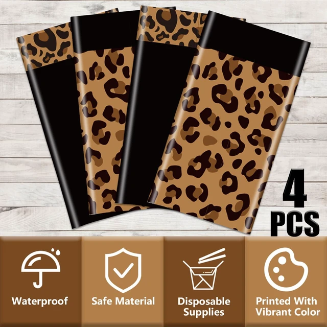 Alt view image 3 of 7 - 4 Pack Leopard Print Tablecloths, Safari Animal Cheetah Print Table Cloth Black Cheetah Tablecloths for Birthday Parties Girls Night Bachelorette Events and Fashion Themed Decor, 51 x 86 Inch