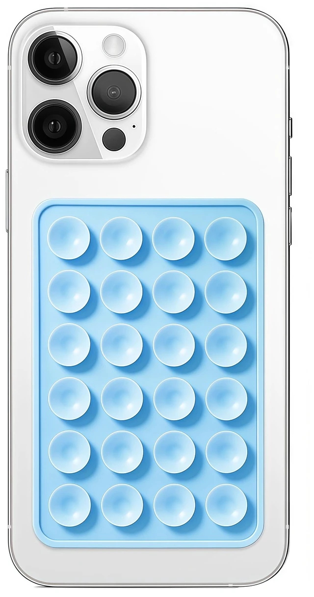 Main image of Anteel Silicone Suction Phone Case Mount, Non Slip Sticky Phone Grip for Cellphone, Silicon Adhesive Suction Cup Phone Mount, Strong Grip Holder for Selfies and Videos (Baby Blue)