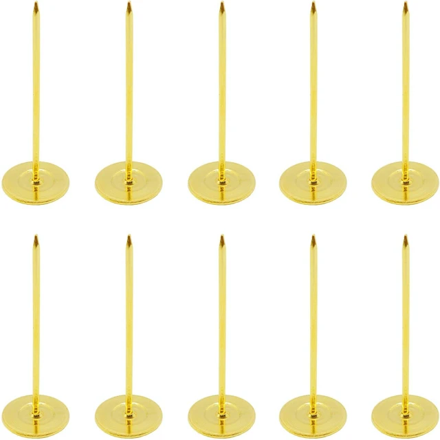 Main image of 10 Pcs Long Upholstery Nails Tacks 18mm x 50mm, Flat Head Furniture Nails, Large Thumb Tacks, Metal Push Pins, for Furniture Sofa Headboards Decorative,Gold,0.7 x 2 inch