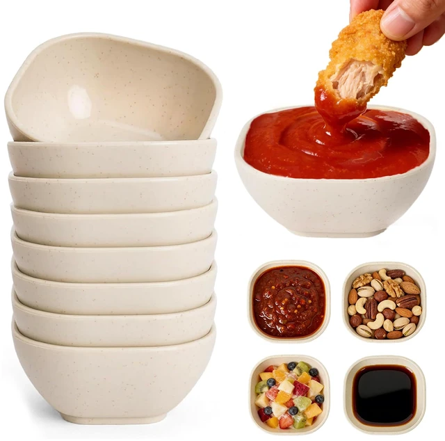Main image of 9 Pack Dipping Bowls,Sauce Cups,Sauce Bowls,Small Bowls for Dips,4.5 oz | Unbreakable Small Plastic Bowls,Small Dessert Bowls,Mini Prep Bowls,Wheat Straw Small Bowls for Side Dish, Ketchup, BBQ-Beige