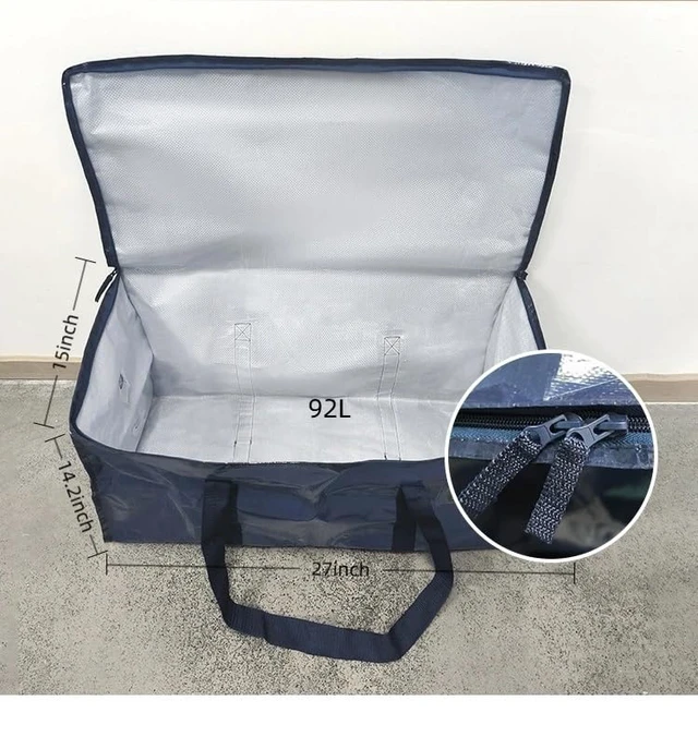 Alt view image 4 of 5 - Moving Bags, Extra Large Heavy Duty Family Moving Bags with Reinforced Handles & Visible Window, Zippered Storage Bags for Clothes, Bedding, Dorm Room Essentials, Packing Supplies Alternative to Boxes