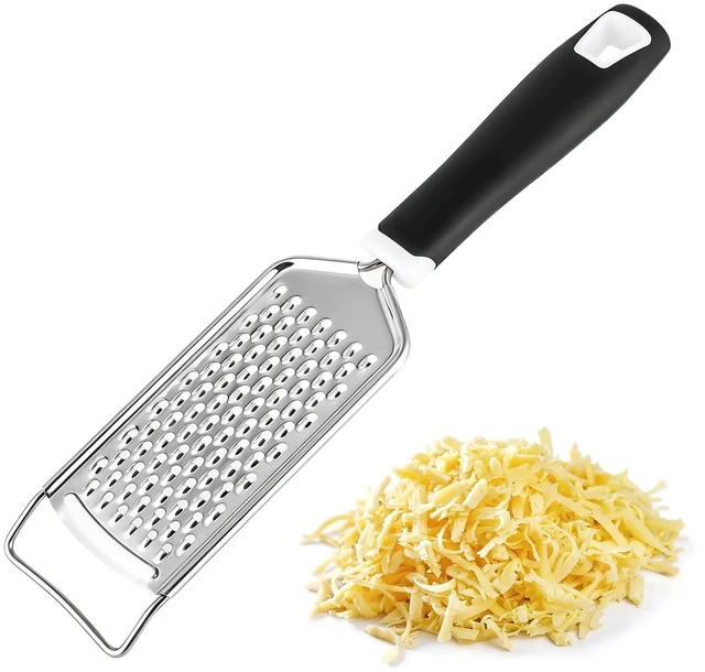 Main image of Butter Grater, Handheld Grater for Kitchen, Stainless Steel, Won't Rust, Non-Slip Handle, Durable Soft Grip, Flat Shredder for Cheese, Easy to Rinse, Works for Shredding Butter in Kitchen, Black