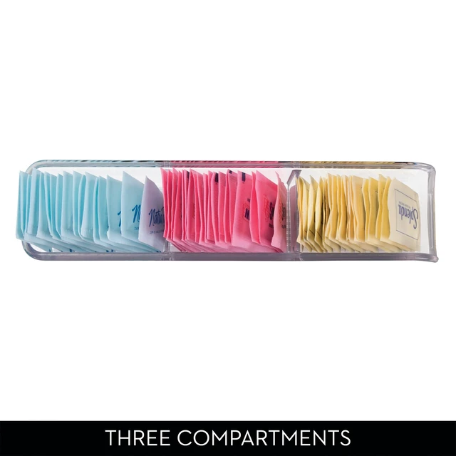 Alt view image 4 of 6 - Plastic Packet and Tea Bag Organizer, Clear | Kitchen Storage Container, For Sugar, Salt, Pepper, Sweeteners, Tea Bags, Spices, The Linus Collection