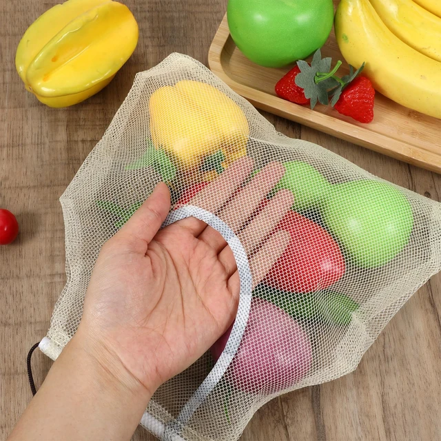 Alt view image 5 of 7 - 2PCS Hanging Mesh Storage Bags for Fruits, Vegetables, Potatoes, Onions, Garlic - Garlic and Onion Mesh Bags, Reusable Portable Meshes Tote Bag, Net Storages Produce Bag for Pantry, Kitchen Decor
