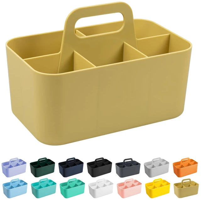 Main image of Multipurpose Caddy Organizer, Plastic Caddy with Handle, Stackable Desk Organizer for Stationery, Marker and Pencil, Office Supplies Organizer, Dorm Caddy