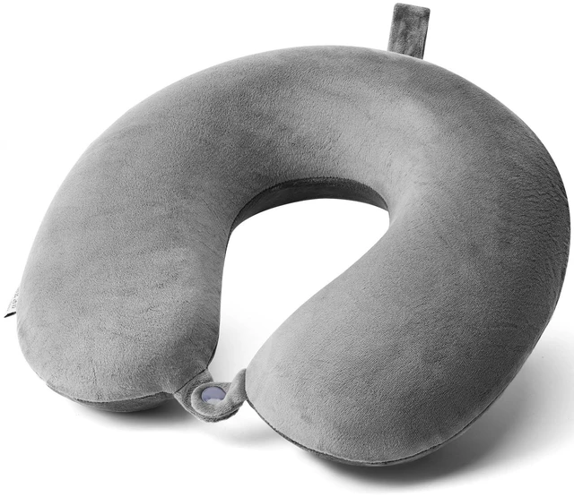 Main image of Travel Pillow, 100% Pure Memory Foam Neck Pillow, Suitable for Airplanes, Cars, Trains, Office Naps, Home Lounge Chairs, Removable and Washable Pillow Cover (Gray)