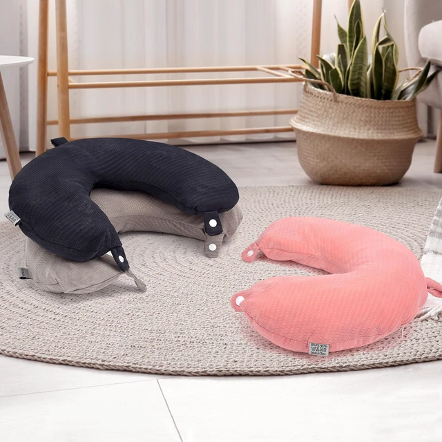 Alt view image 6 of 7 - Travel Neck Pillow Cover U Shape Necks Pillows Case Replacement Covers Soft and Smooth Black (ONLY Pillow Cover, No Filler)