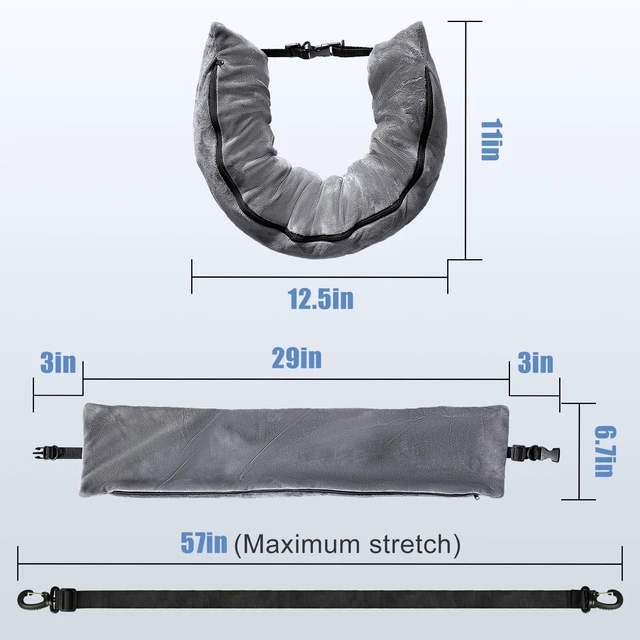 Alt view image 3 of 7 - Stuffable Travel Pillow for Extra Luggage, Velvet Travel Neck Pillow Storage Bag with Adjustable Neck Size, Fits About 6 T-Shirts Travel Essentials Multifunctional Sleeping Rest Cushion