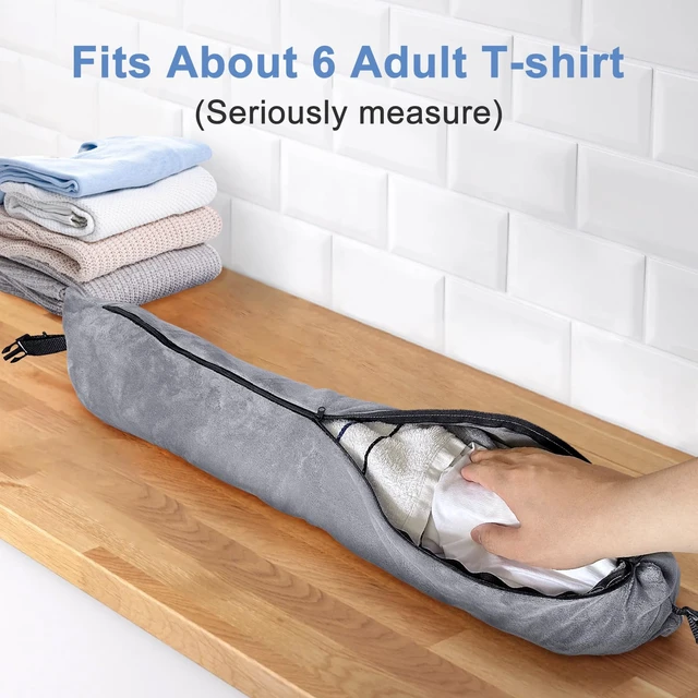 Alt view image 2 of 7 - Stuffable Travel Pillow for Extra Luggage, Velvet Travel Neck Pillow Storage Bag with Adjustable Neck Size, Fits About 6 T-Shirts Travel Essentials Multifunctional Sleeping Rest Cushion