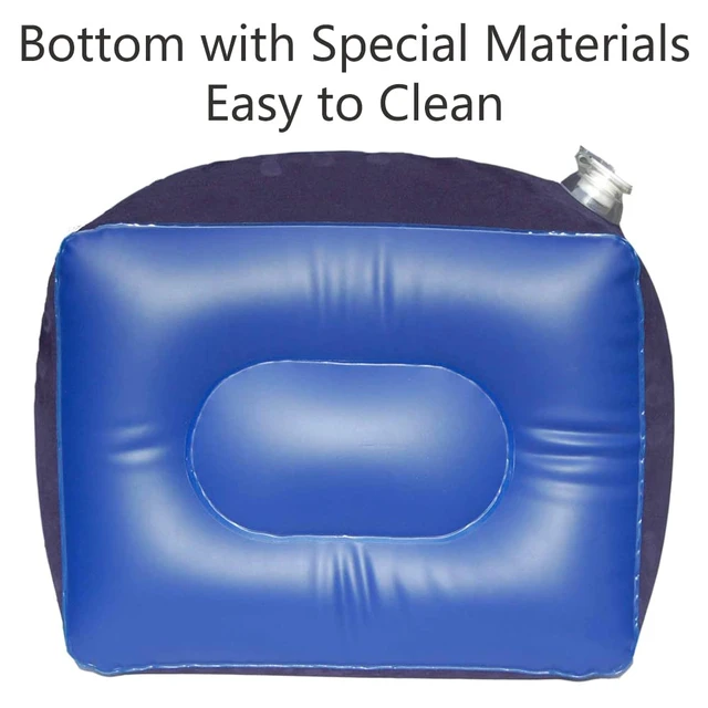 Alt view image 5 of 6 - Inflatable Travel Pillow, Inflatable Travel Foot Rest Pillow, Leg Rest Pillow for Cars, Home, Office, Trains, Airplane, Blue